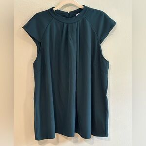 Calvin Klein Dark Green Cap Sleeve Blouse